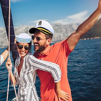Captain Costume Set, Sailor Hat Scarf Captain Hat and Sunglasses Navy Costume Sailor Accessories Men Women Captains Dressing up Party