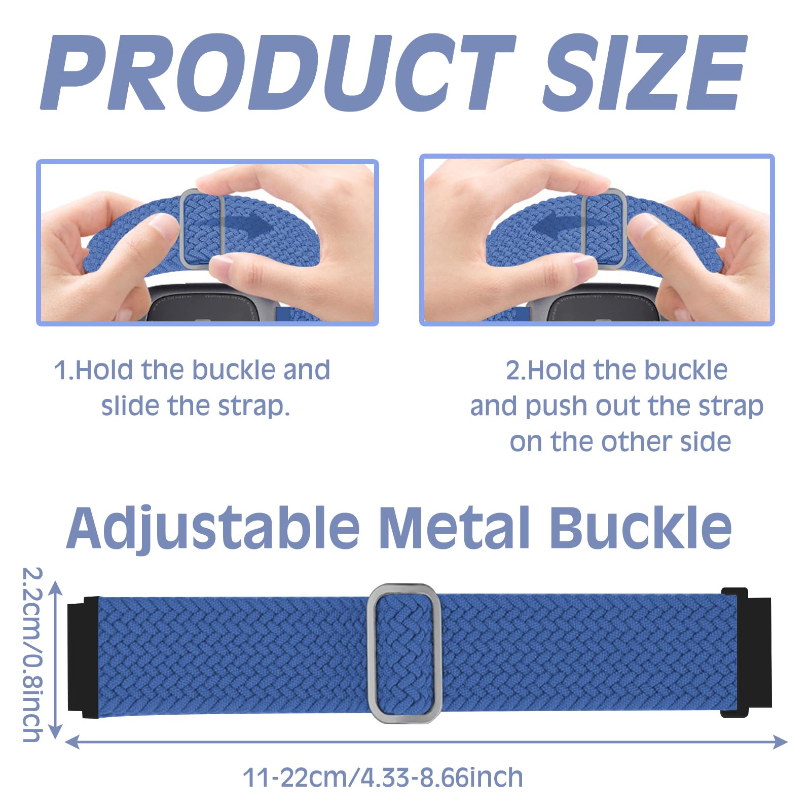 4 Pezzi Cinturino Elasticizzato Compatibile con Fitbit Versa 4/Versa 3/Fitbit Sense/Sense 2, Regolabile Nylon Cinturino per Fitbit Versa 4, Multicolore Intrecciato Cinturino per Uomini e Donne