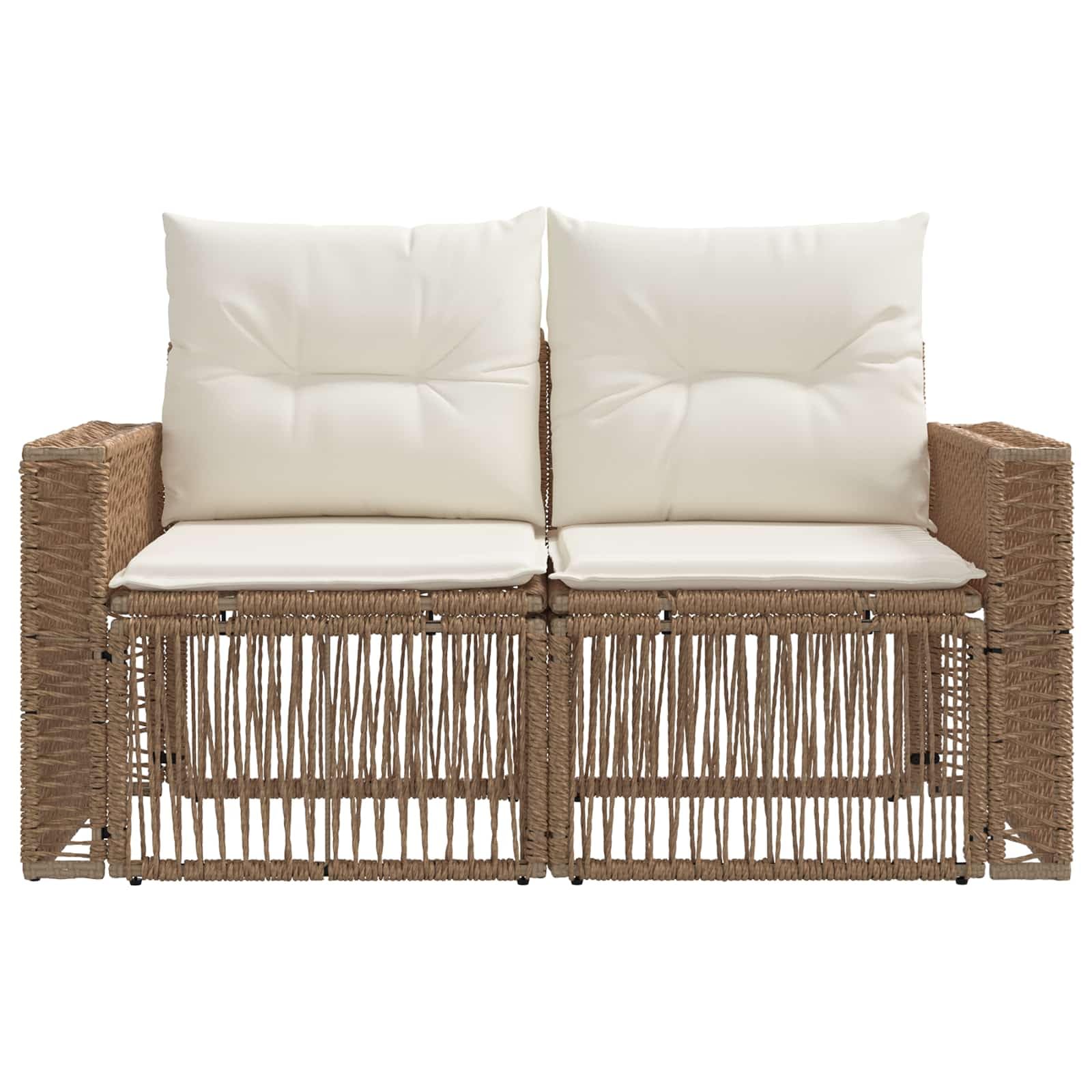 vidaXL Divano da giardino 2-Numero di posti Beige polyrattan