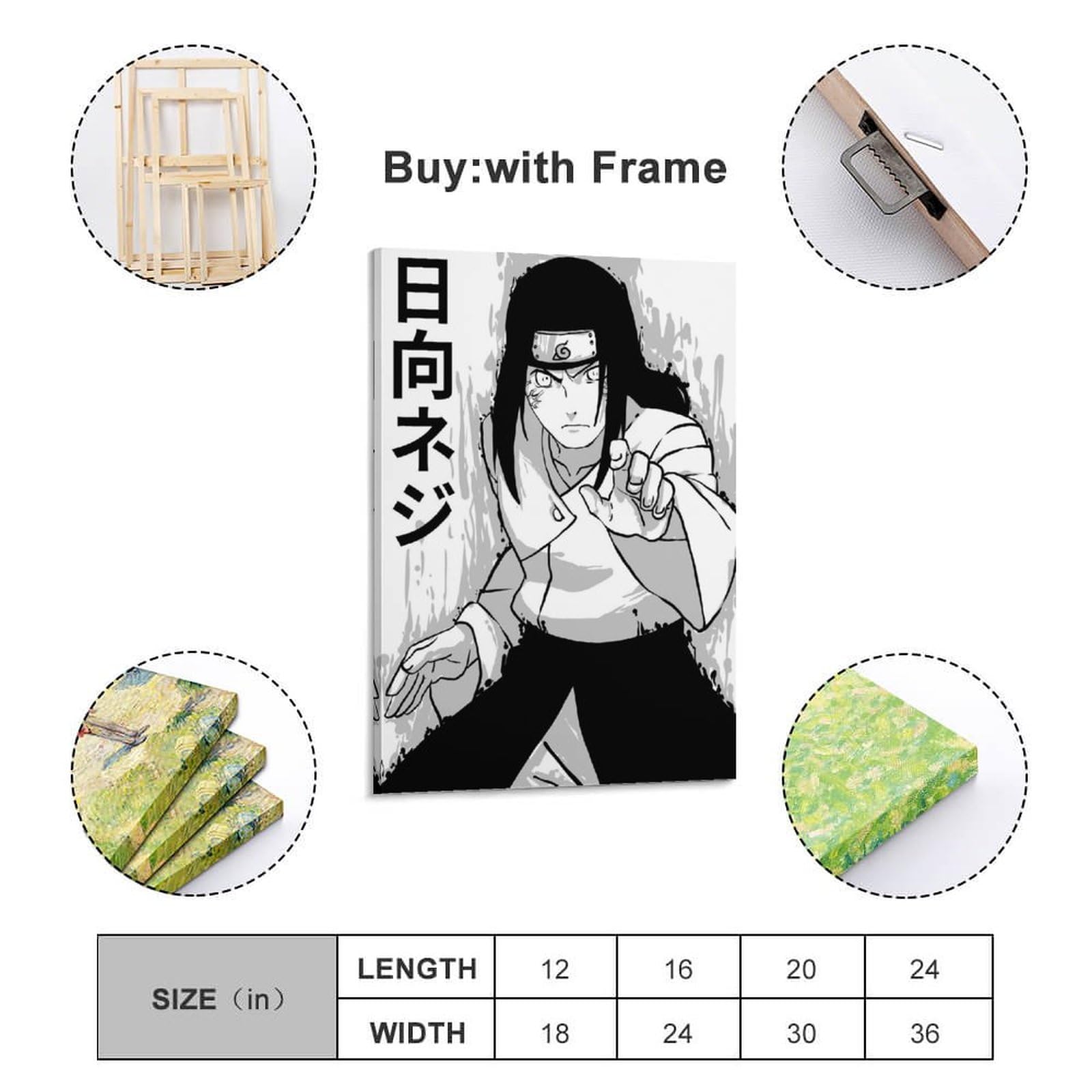 日向ネジ　ポスター NARUTO-ナルト- 疾風伝 - 描き下ろしイラスト 日向ネジ 番傘和装