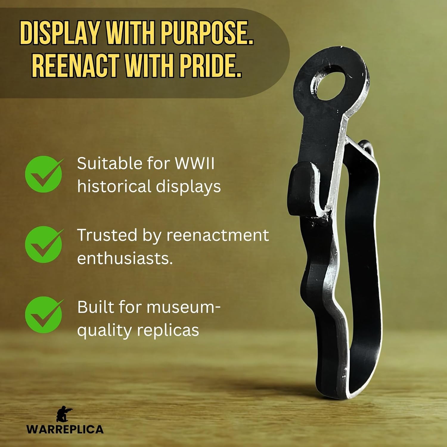 warreplica Skeleton Rear Grip for Sten - Reproduction|Sten Mark II Skeleton Rear Grip|WWII British Submachine Replacement Part Reproduction|Military Collectible & Reenactment Gear
