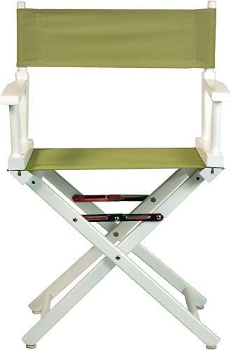 Miniatura 393 de Silla de Director de 18" Marco Blanco Lona Rosa