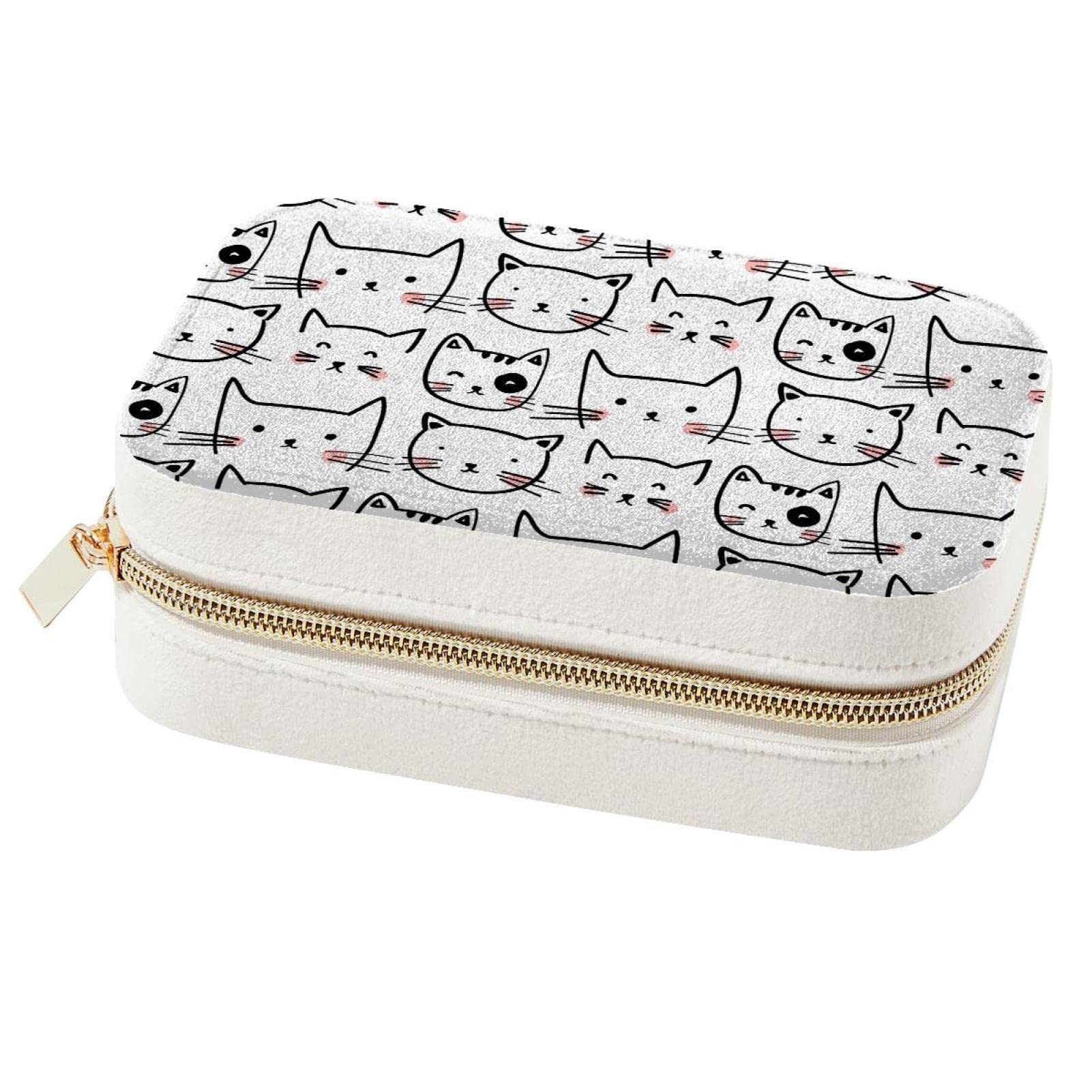 Boîte à bijoux de voyage chat pour ranger bagues et colliers