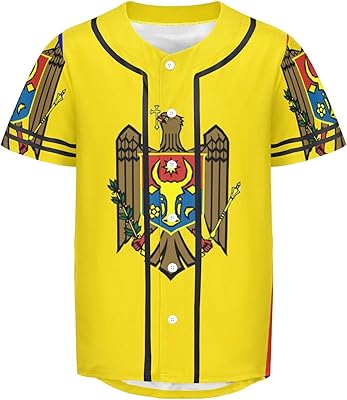 Vnurnrn Moldova Flag Mens Baseball Button Down Jersey Hipster Hip Hop T Shirts