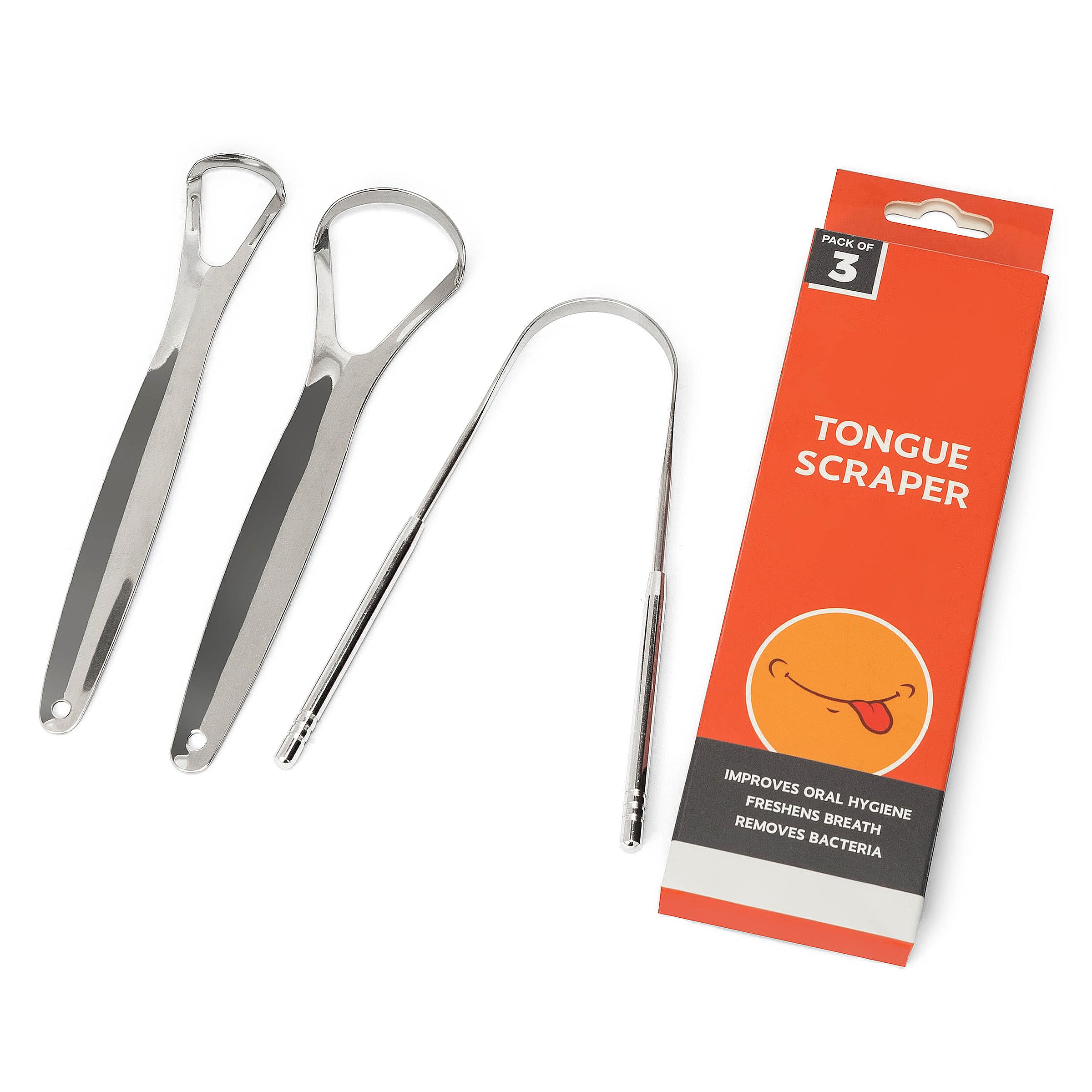 Boulton Tongue Scraper for Adults – Pack of 3 Metal Scraper Tongue Cleaner – Stainless Steel Cleaner Metal Tongue Scraper – Tounge Scraper Oral Hygiene Products – Mouth Tongue Cleaner Tongue Scrapers