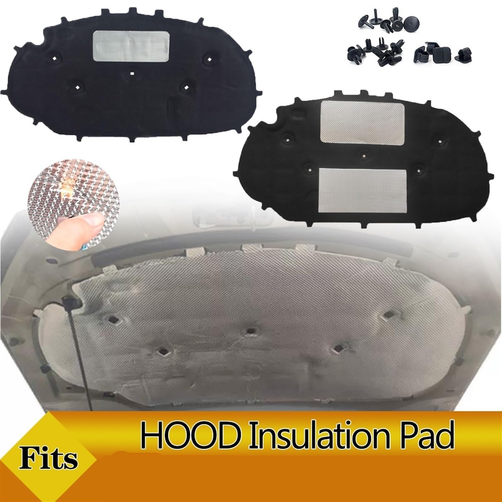 Tappetino isolante insonorizzante for cofano motore anteriore, in schiuma, in cotone termico, ignifugo, for VW, for Golf, 6 GTI R GTD 2009-2013 Tappetino isolante antiurto
