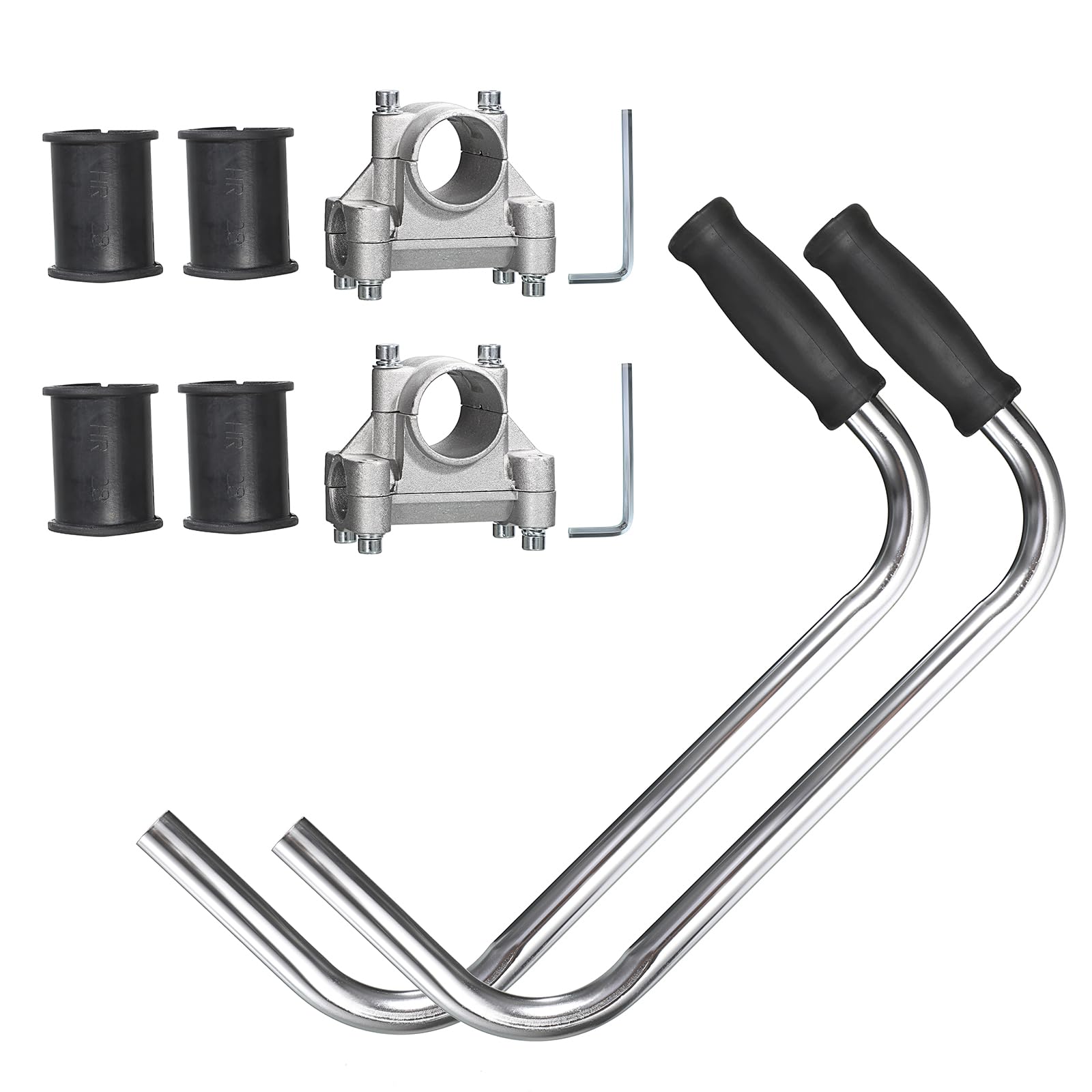 Sumnacon Weed Wacker Handle 2 Pcs Ergonomic Back Saver String Trimmer Handle Grip with Bracket Clamp Lightweight Alloy Aluminum Weed Eater Handle for Yard Trimming,Lawn Care,Landscaping,Silver