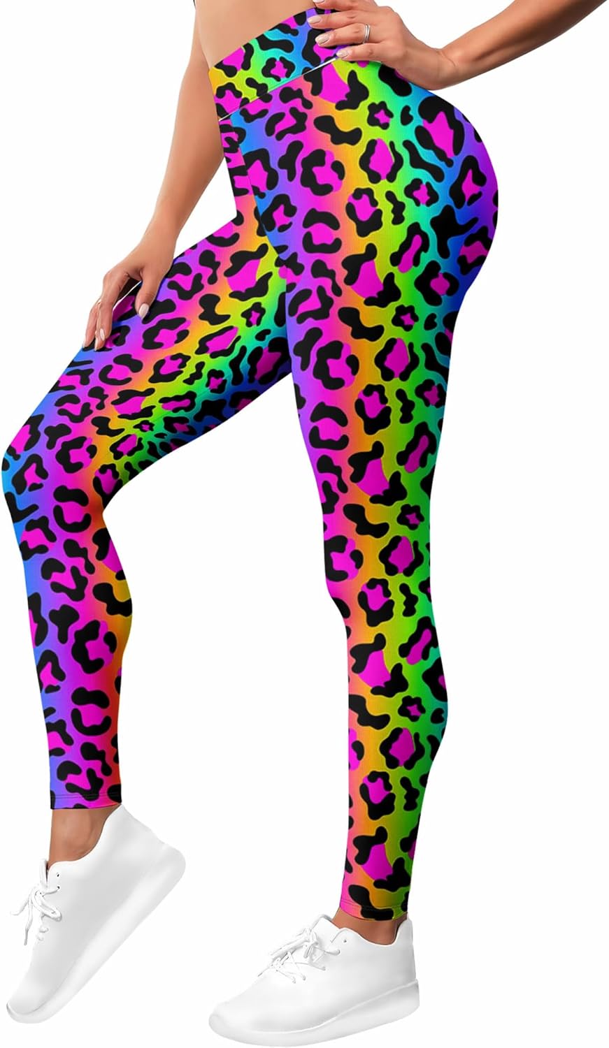 PAGYMO Printed Leggings for Women Patterned Cute Graphic High Waisted Workout Athletic Gym Running Yoga Pants