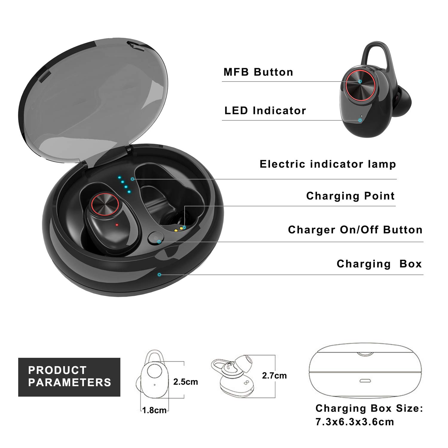 Wireless Earbuds Falwedi True Wireless Earbuds Mini Bluetooth