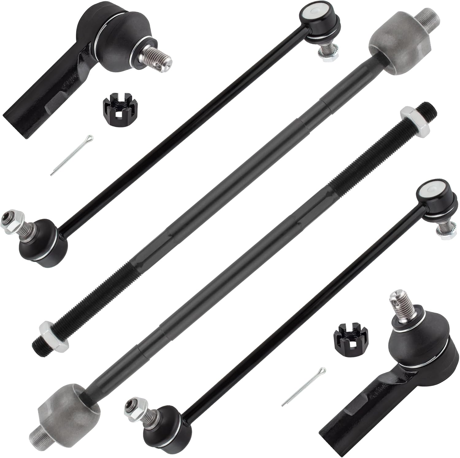 ES800363 EV800714 K750060 Front Stabilizer Sway Bar Links Inner & Outer Tie Rod Ends for Suzuki SX4 2007-2013, Pack of 6