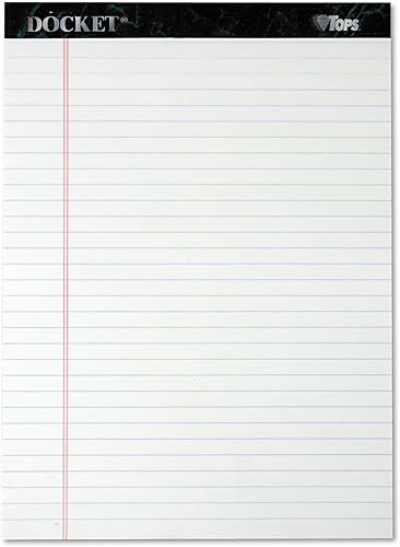 TOPS 63410 Bloc de notas, rayas anchas, 50 hojas, 8-12 pulgadas x 11-34 pulgadas, 12 por paquete, blanco