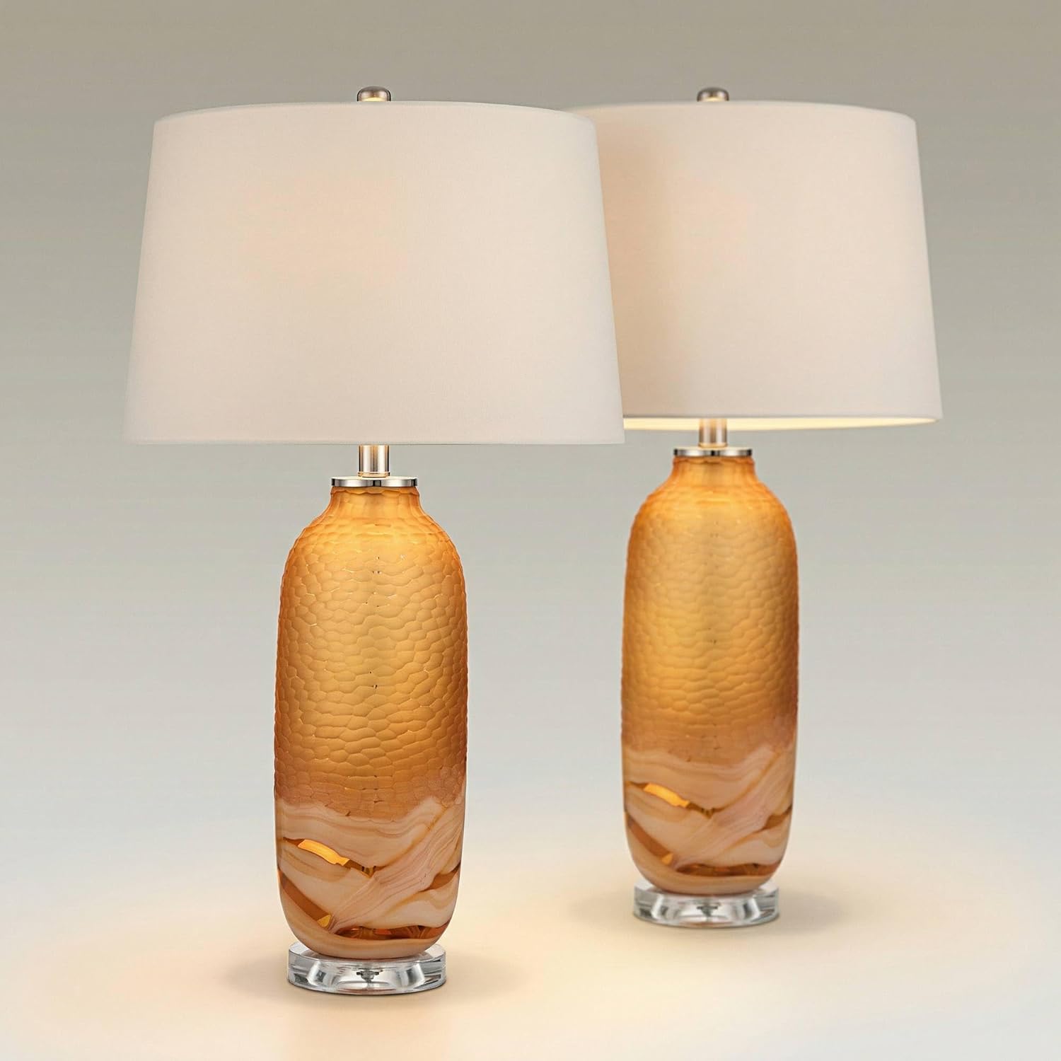 Possini Euro Design Possini Euro Lapis 28 1/4" H Tian Orange Art Glass Table Lamp Set of 2