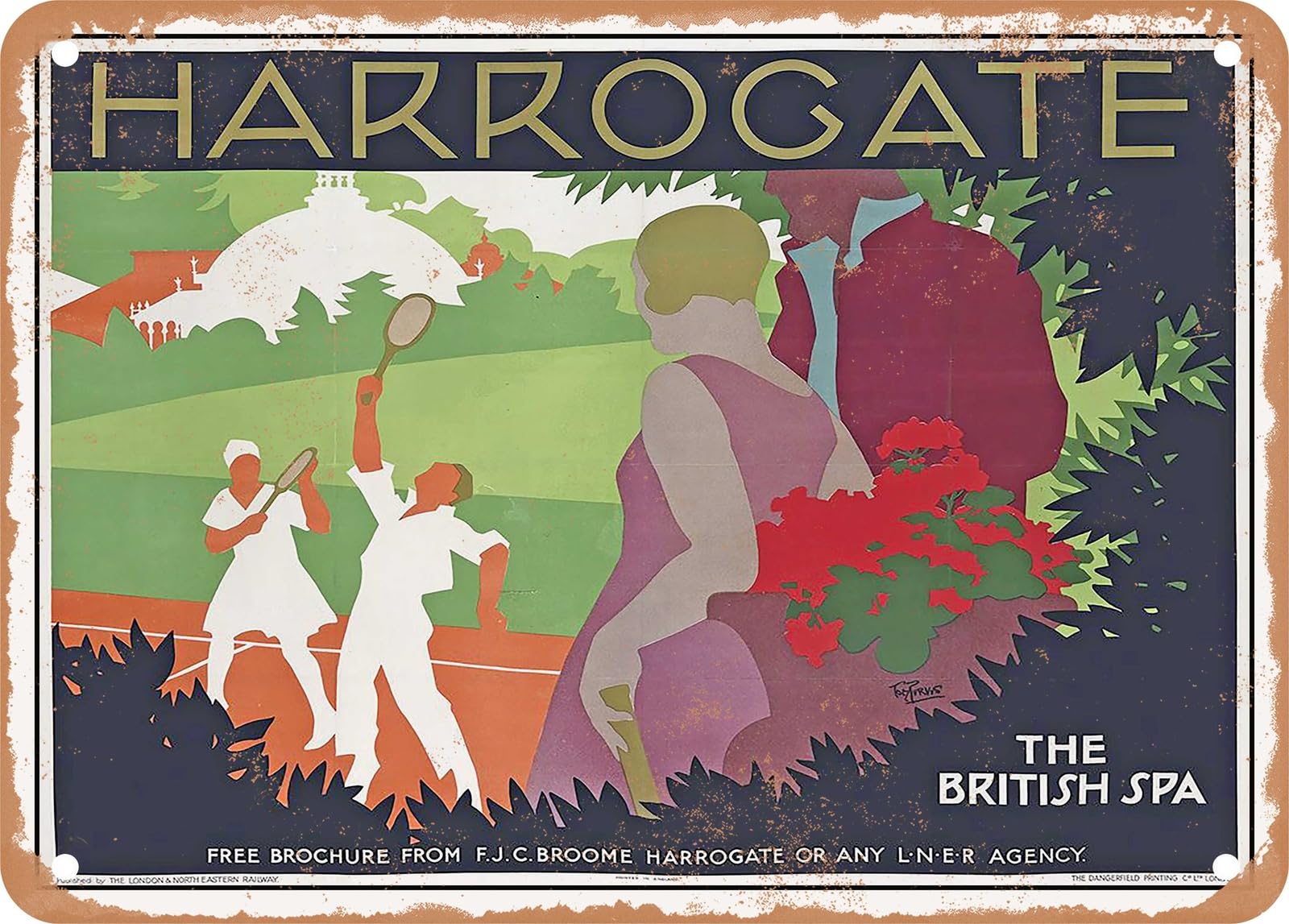 METAL SIGN - 1930 Harrogate the British Spa LNER Vintage Ad home decor