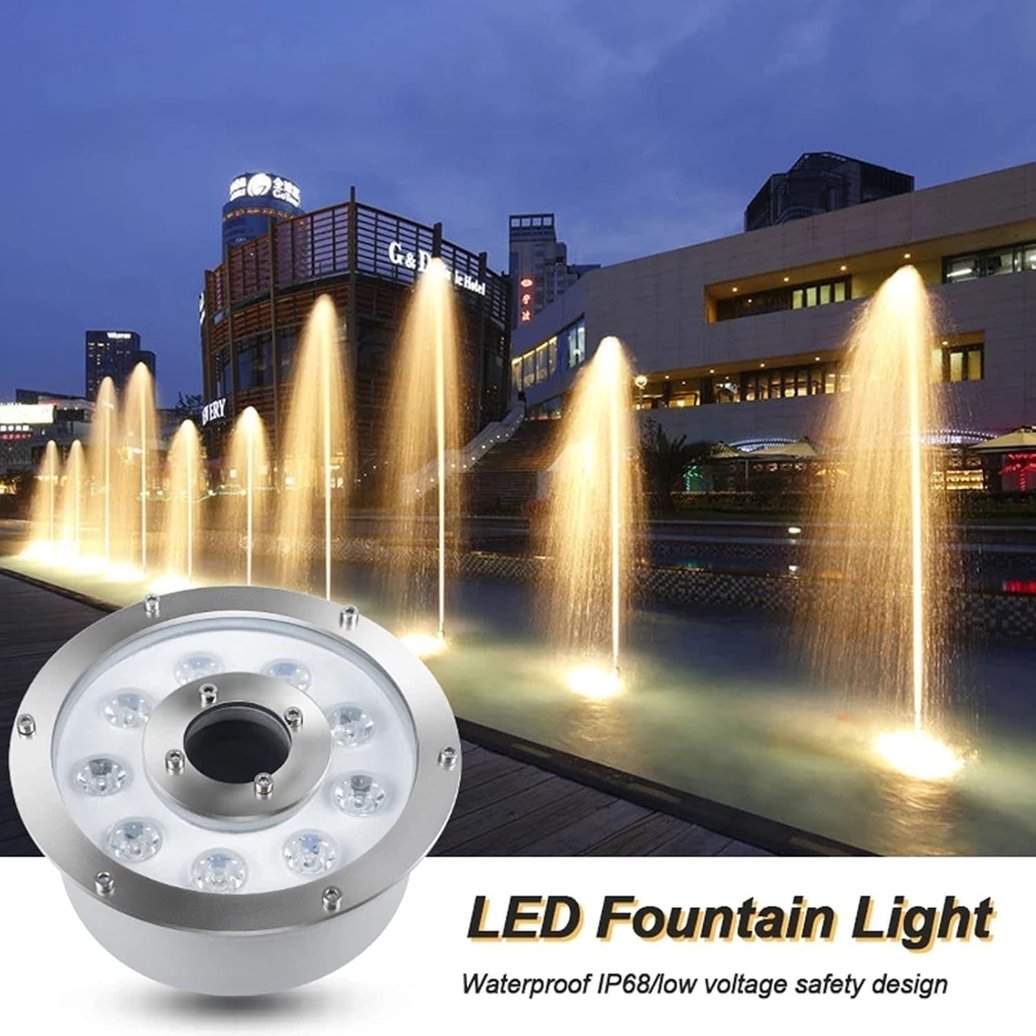 Teichleuchten, LED-Unterwasserleuchten, Tauchstrahler für Teiche, Poolleuchten, Einbaustrahler, Dekoration für Landschafts-Partys, Poolbeleuchtung (Warm White,9W(12V