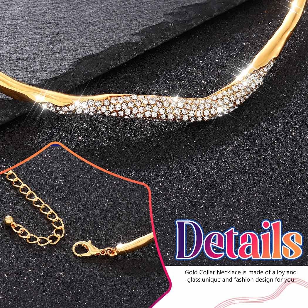 Sixexey Gold Collar Necklace Earrings Set Chunky Necklace Set African Festival Costume Neck Jewelry for Women - Image 6