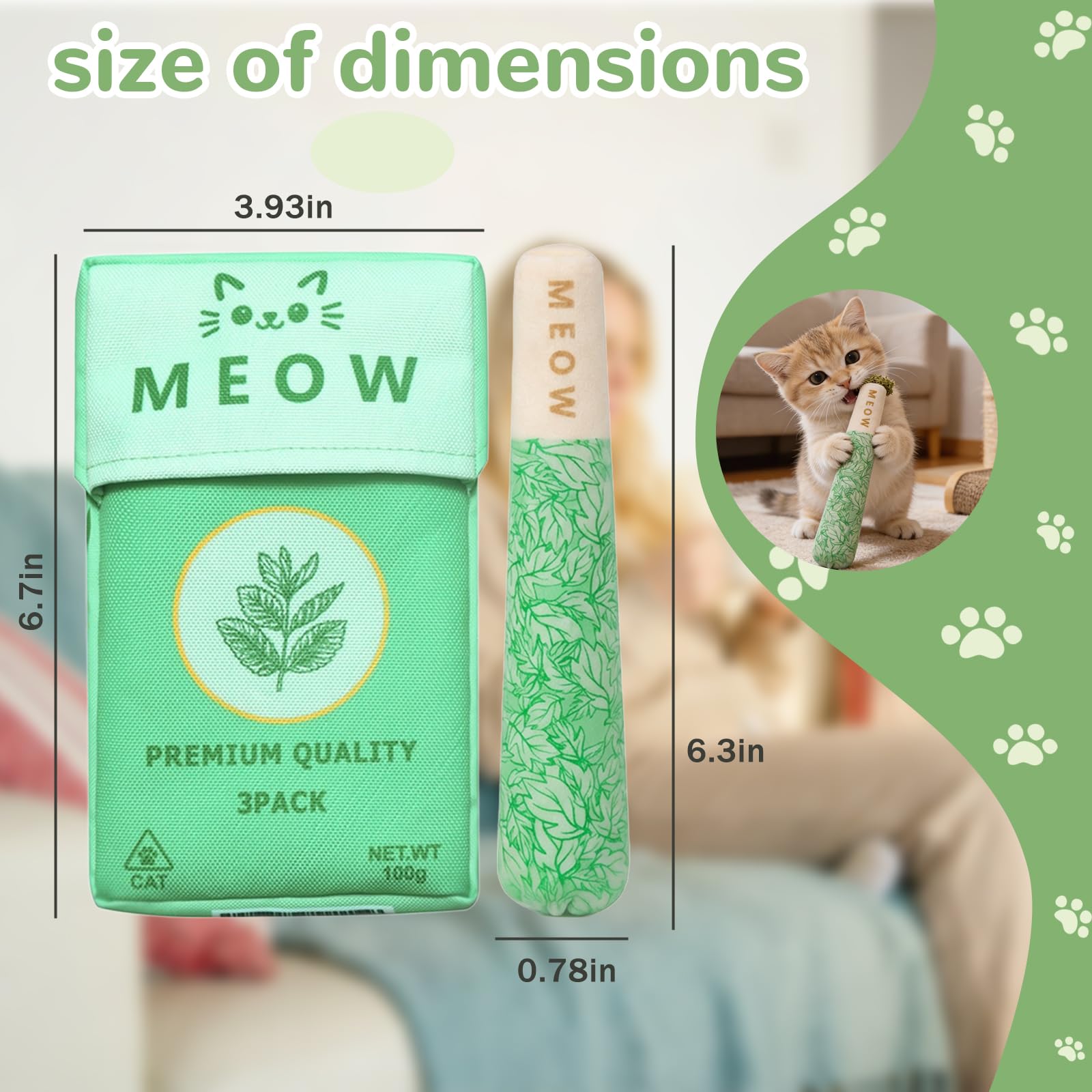 Paquete de 6 juguetes de hierba gatera para gatos masticables con 2 bolsas, orgánicos y seguros para gatitos, juguetes de dentición y juguetes de pateador, juguete divertido para aliviar el estrés
