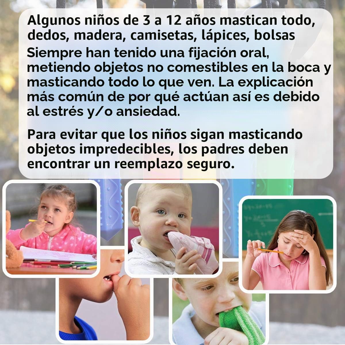 Collar mordedor autismo,6 Piezas Collar de Mordedores,juguetes Masticable sensoriales Colgante,Para niños Con TDAH, Dentición, Autismo, Necesidades Mordiendo(mix 8)