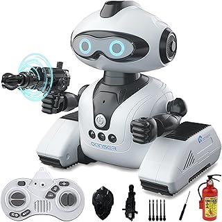 BUSYSIR Robot Toys for Kids - Gesture Sensing Programmable RC Smart Robots Toys for Boys Girls with Flexible DIY Arms,Music,Recording, Remote Control Toys Birthday Gift (White)