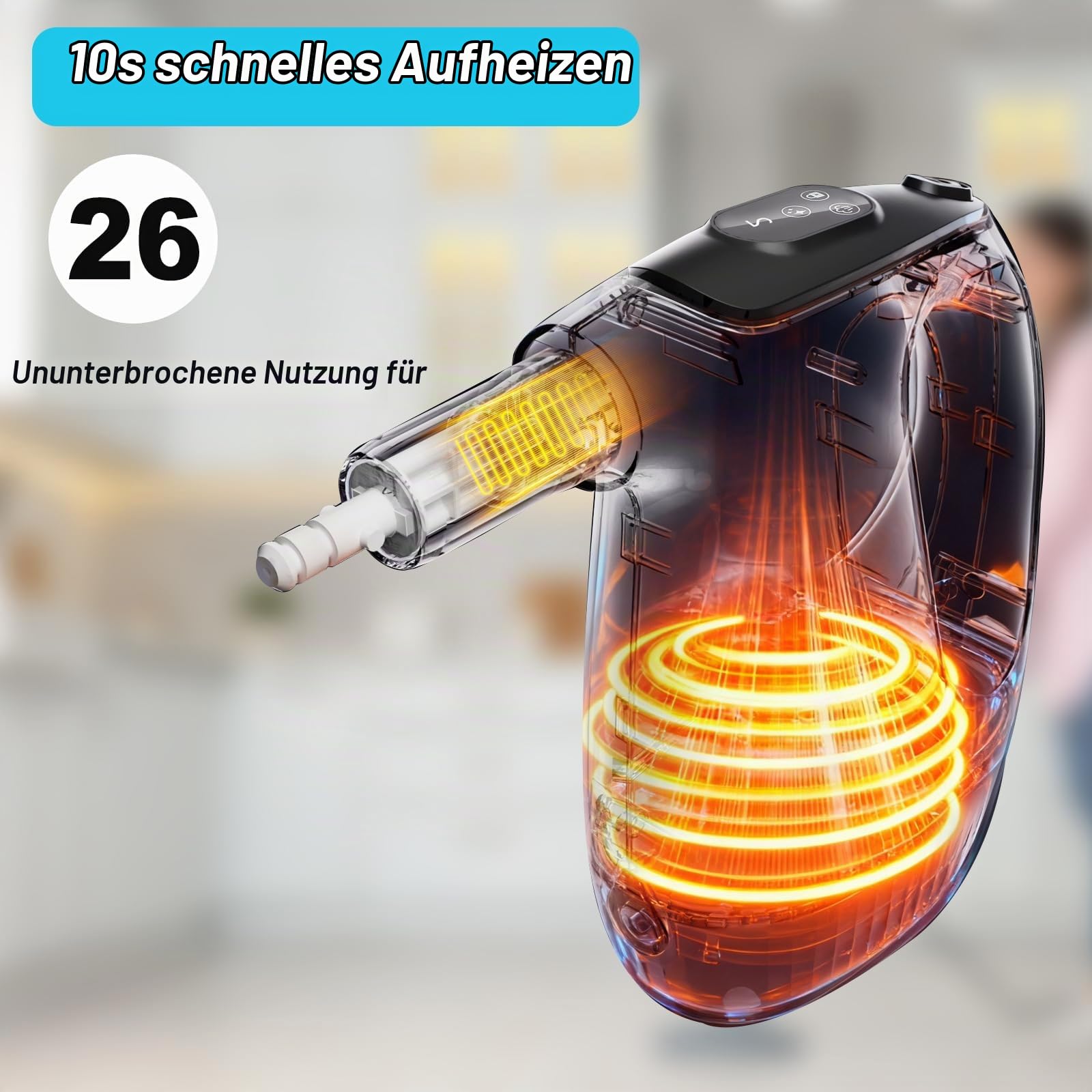 Multifunktionaler Dampfreiniger & Wischmopp, 15S Schnelle Aufheizung Dampfwischer, 230°F Heißdampf, Dampfreiniger & Dampfbesen für Alle Böden, Teppiche, Fenster, Badezimmer und Küchen