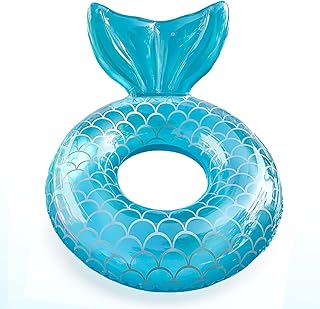 Anillo de natación de sirena para adultos, inflable con 120 cm de diámetro, anillo de natación para mujer, piscina, piscina, piscina, exterior, juguete para fiestas