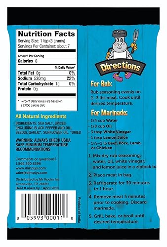 Miniatura 2 de Dimply's Mezcla de condimentos para bistec, adobo y frotado en seco, perfecta para carne, pollo, carne, verduras, tofu, sin gluten, sin conservantes