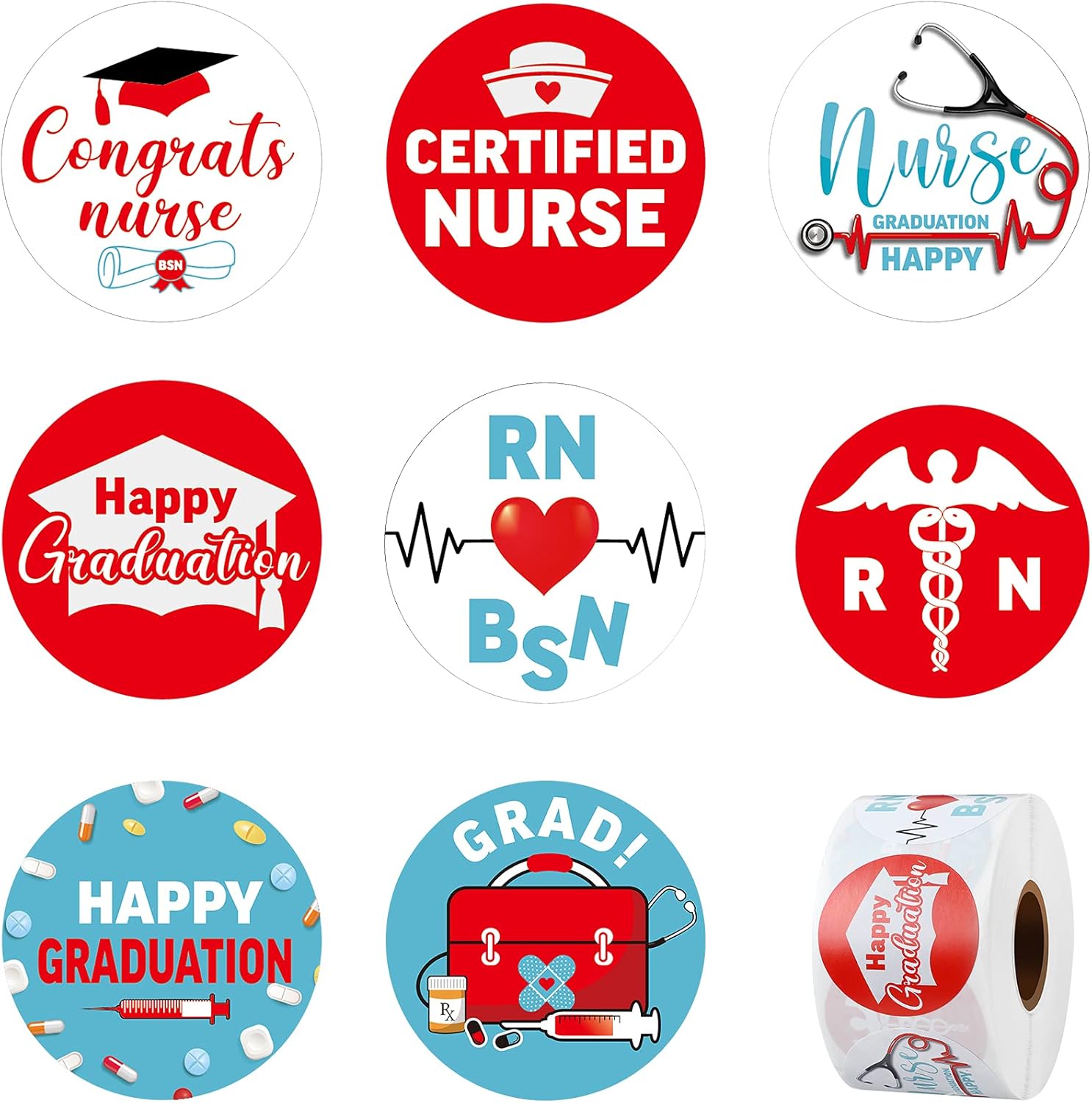 Buy 600 Pieces Nurse Graduation Roll Stickers, Nursing School