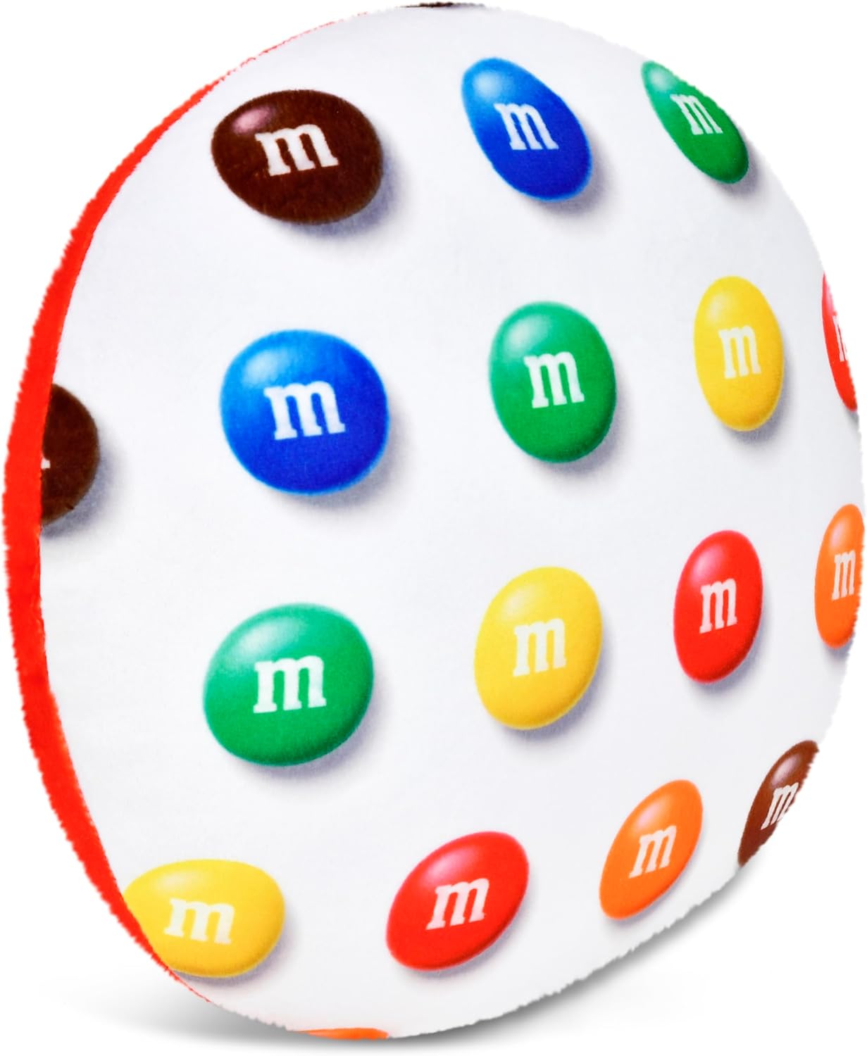 iscream M&M's Round Plush Fleece Double Sided Throw Pillow, Red Character | Officially Licensed, Silky Feel, Colorful and Bright Print, Soft and Comfortable, Fun Room Decor, Measures 13" Diameter