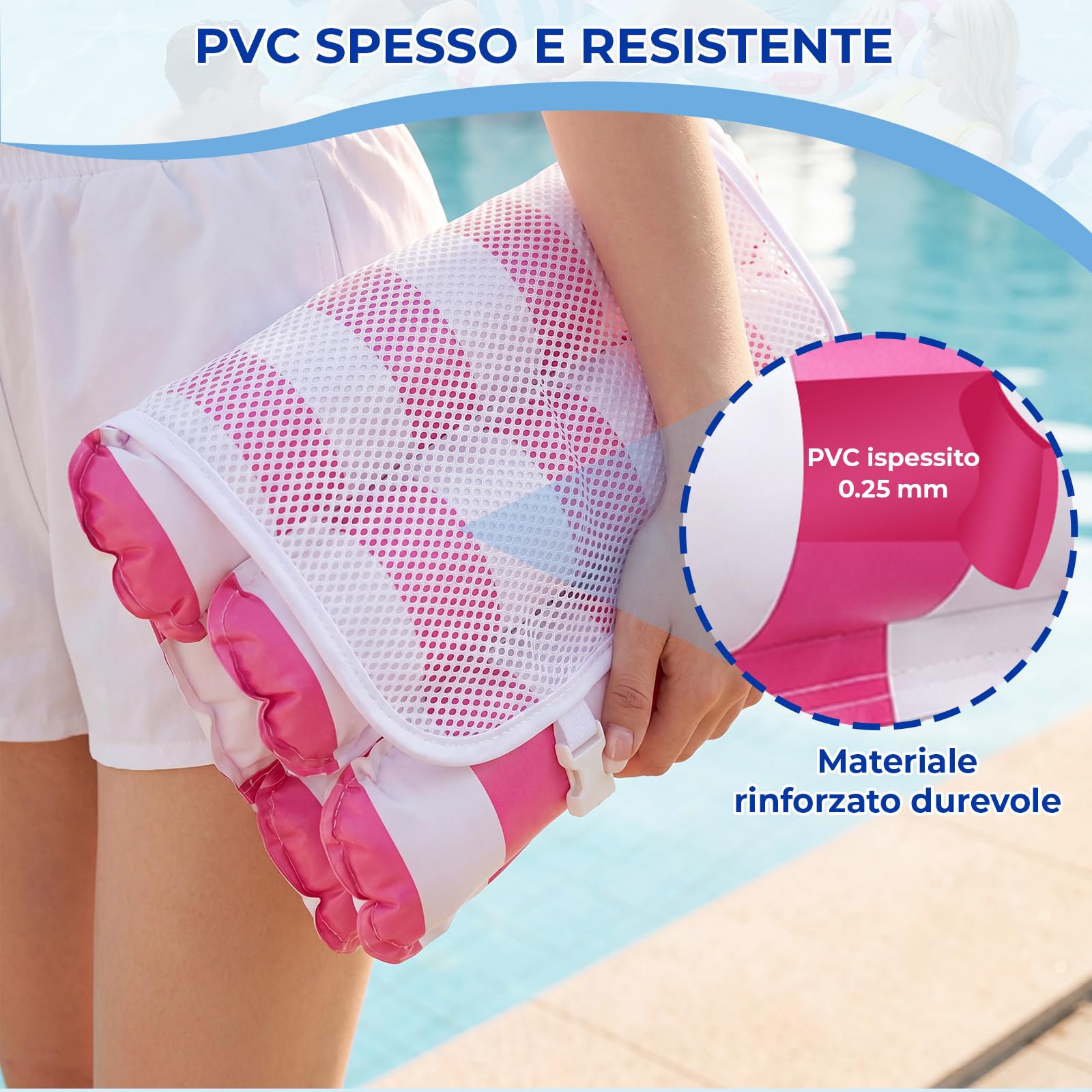 IEEILULU 2 Pezzi Amaca Galleggiante per Piscina, 5-in-1Amaca Gonfiabile con Rete, Sedia Gonfiabile Piscina con 4 Camere D'aria per Adulti, Ideale per Viaggi, Giardino, Estate, Spiaggia, Vacanze