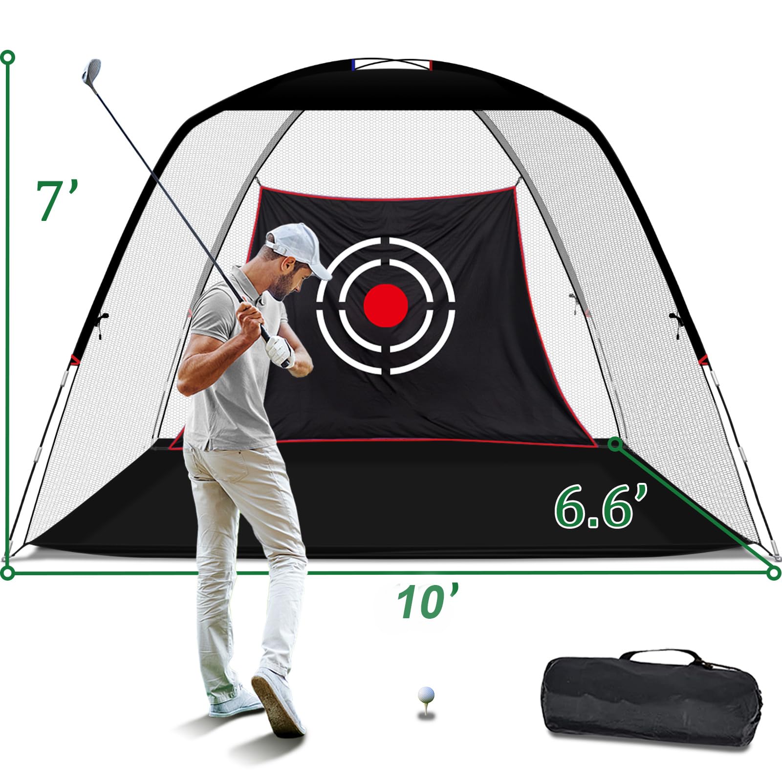 Golf-Übungsnetze für Hinterhoffahrten im Innenbereich, robuste Übungsnetze für den Hinterhof, hochwertige tragbare Golf-Schlagnetze mit Rahmen und Netz für Männer und Frauen