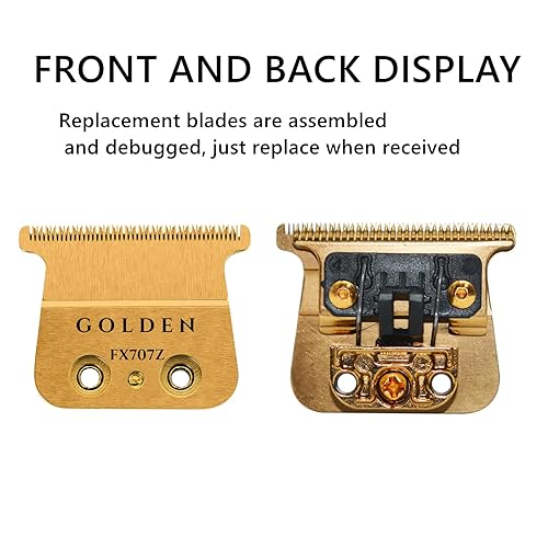 Miniatura 5 de Cuchilla DLC de repuesto compatible con BaBylissPRO FX787 Series y FX726, para recortadoras de cabello FX787 y LoPROFX FX726, Golden FX707Z