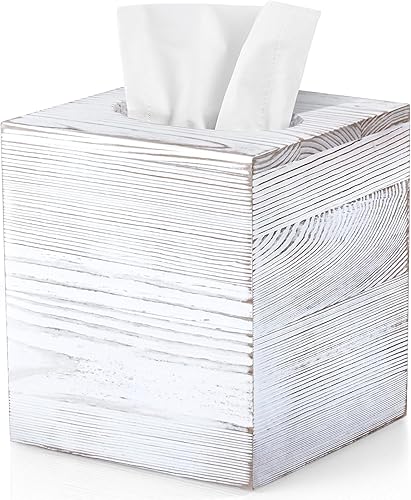 Miniatura 8 de ALELION Caja de pañuelos cuadrada  Soporte para caja de pañuelos de madera de acacia para mesitas de noche de mesa, baño y oficina, cubierta