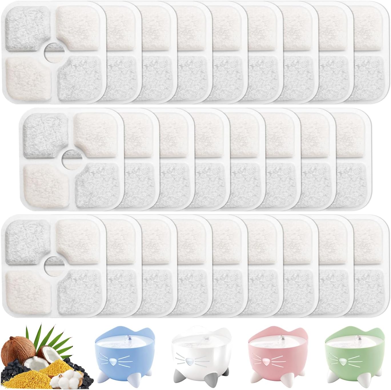 Pack de 26 Filtros para Fuente de Agua para Gatos TidiRob