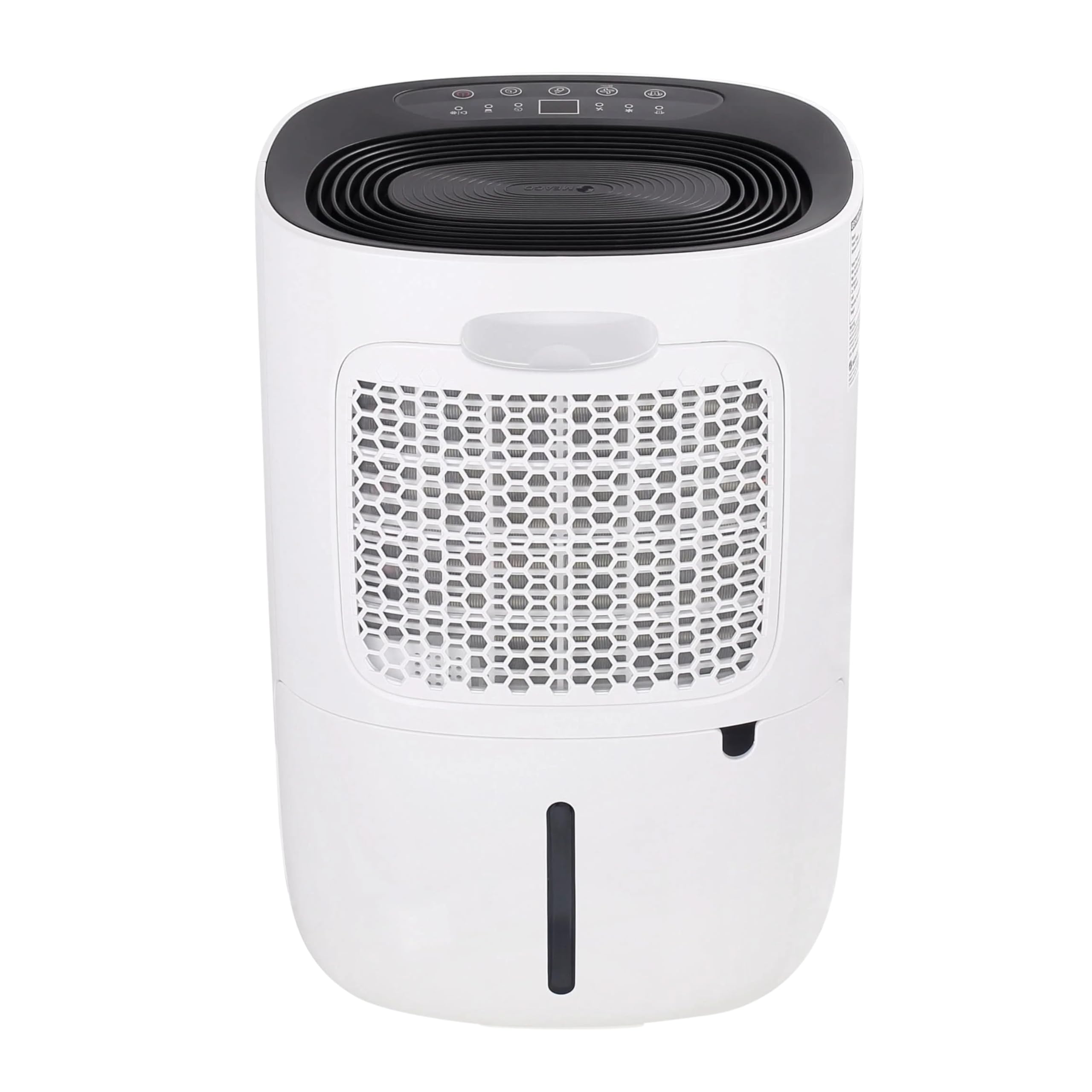 Meaco MeacoDry ABC 10LB - Deshumidificador ultrasilencioso, 35 dB, función secadora, diseño compacto, bajo consumo de energía, 160 W, 240 V, Blanco con panel negro | Elimina la humedad y la condensación, negro [Clase energética A+++]
