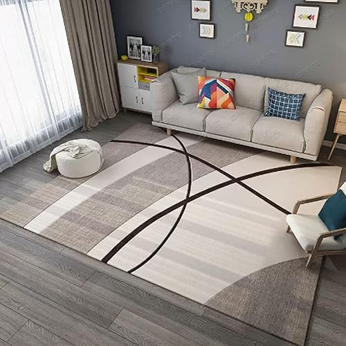 Miniatura 1 de tyfuture Alfombra suave y esponjosa para dormitorio antideslizante de lujo fácil de limpiar estilo moderno duradera para pasillo sofá estudio color