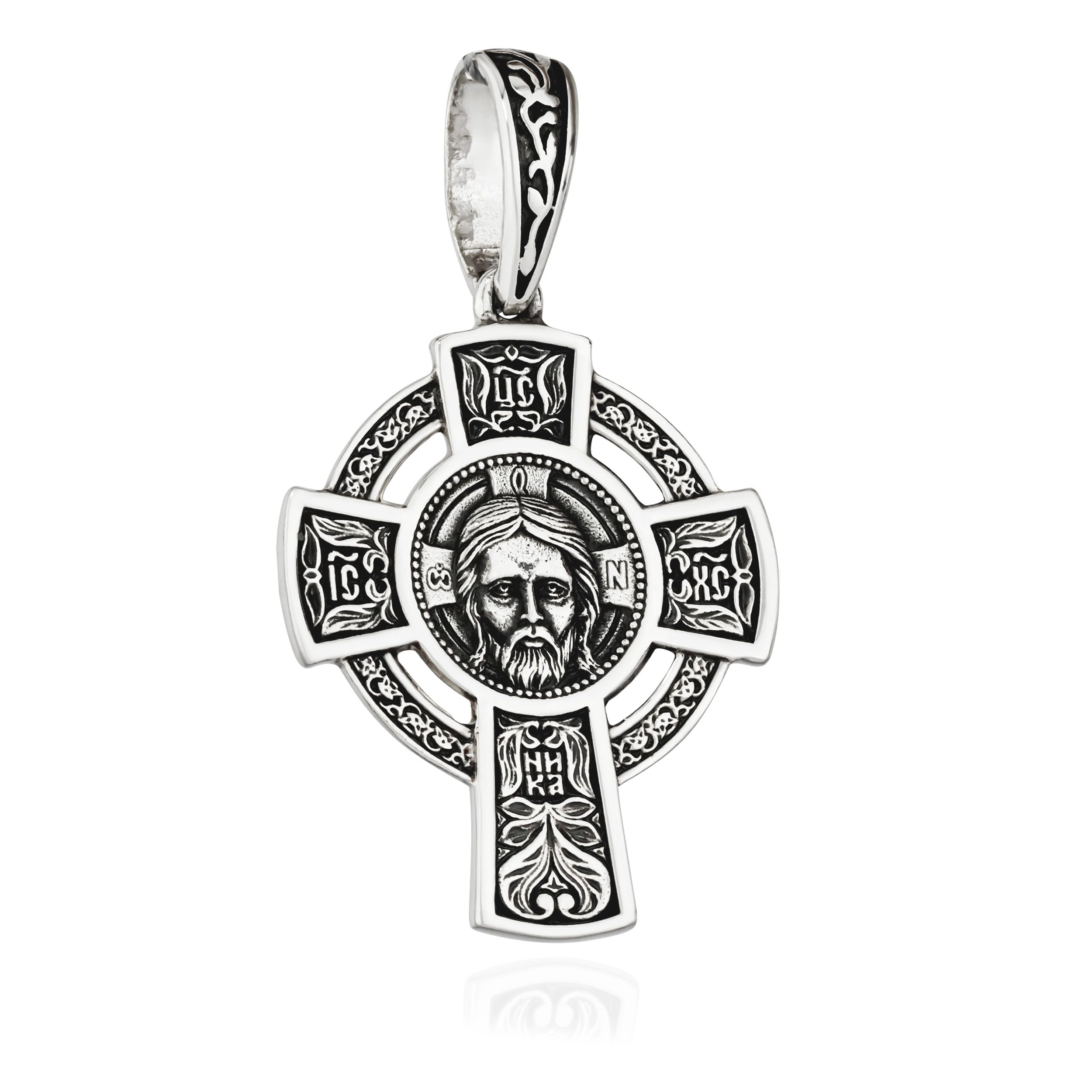 NKlaus Exquisiter zawieszka do łańcuszka srebro 925 Jezus Acheiropoieton & Modlitwa 30 mm x 25,5 mm 15548, Srebro