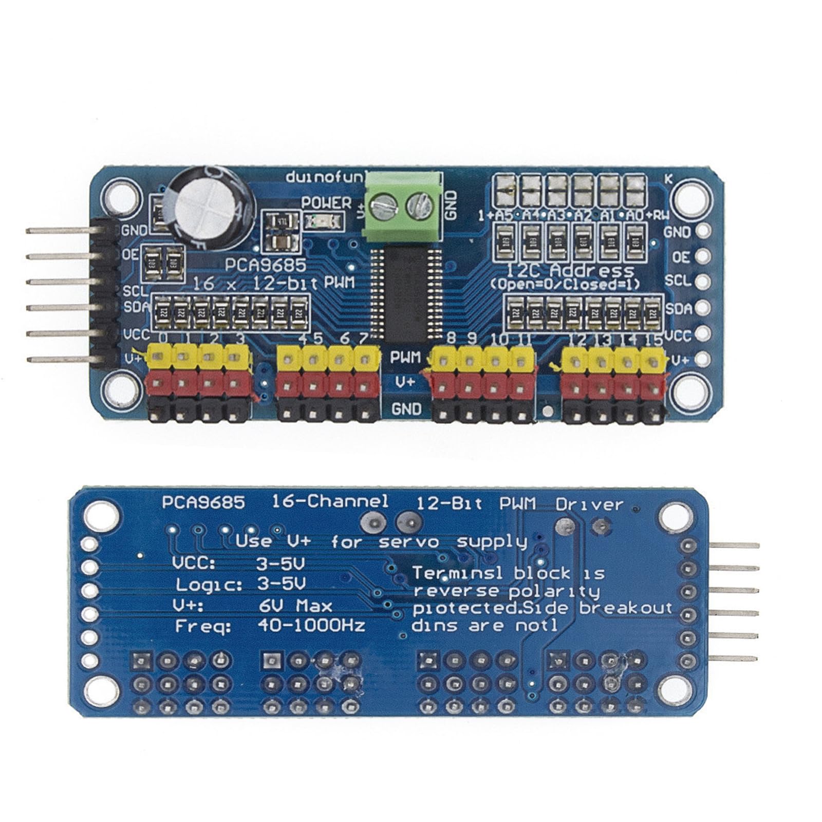 4 szt. PCA9685 PWM sterownik silnika 16-kanałowy, 12-bitowy moduł PWM IIC, rozszerzalny moduł sterownika 16-portowego do robota PWM