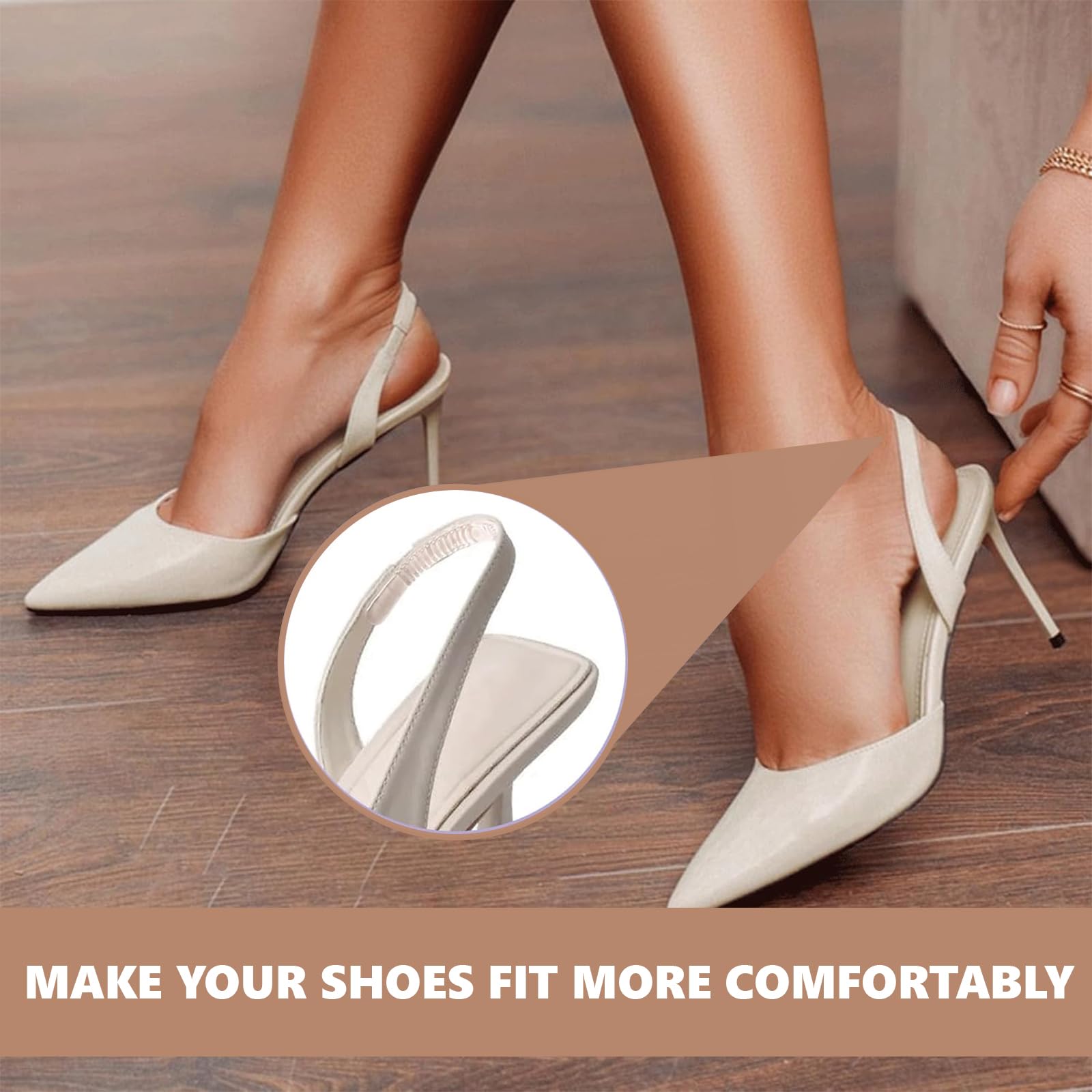 16 Piezas Correas de Silicona para Zapatos de Tacón Alto, Tiras Protectoras de Gel, Antirozaduras Zapatos de Agarre para Mujeres Tacón