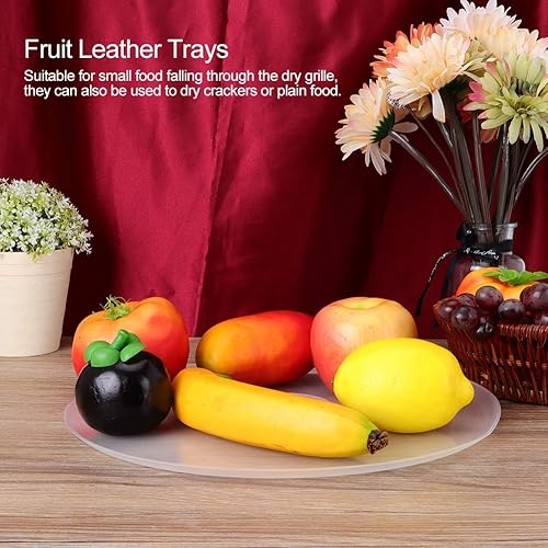 Miniatura 8 de Bandejas de cuero de frutas, 1 unidad de 12.2 pulgadas, bandejas de cuero de frutas de silicona blanca para deshidratador de alimentos, hojas