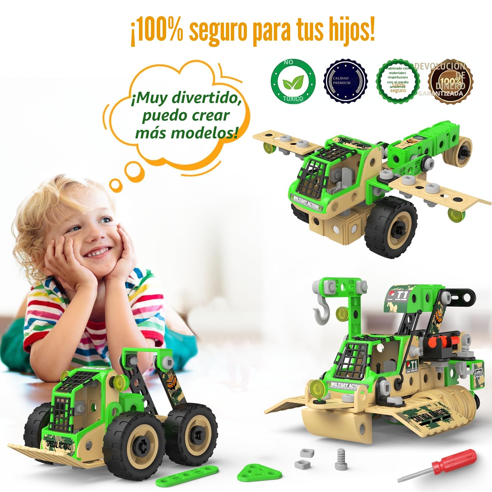 MOONTOY Bloques de Construcción para Niños 229 Piezas | Juegos Construccion Educativos Niños 4 5 6 7 8 9 10 Años,Juguetes para niños Stem Creatividad,Regalo para Niños 4-10 Años