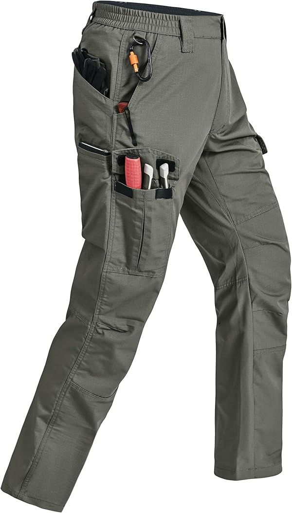 Rapoo Cargohose Herren Outdoor Workwear Wanderhose Arbeitshosen Männer Ripstop Taktische Hose Sommer mit Multi Taschen