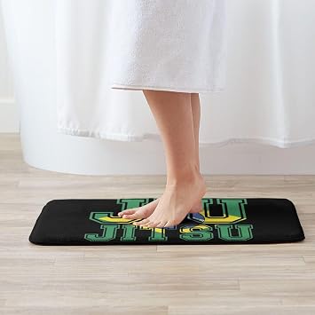 Flag BJJ Tee Brazilian Jiu Jitsu Doormat for Front Door Indoor Outdoor, Non-Slip Absorbent Waterproof Entrance Rug, All-Season Patio Porch Kitchen Bath Mat, 31.5x20, Black