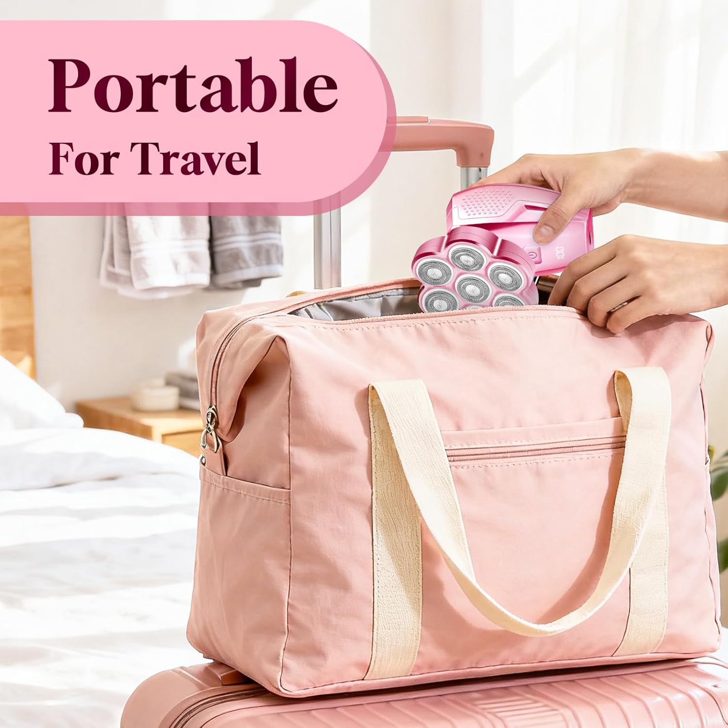 Electric Razors for Women - 120min Cordless Painless Hair Remover with 7D Floating Head - Waterproof Wet Dry Women's Electric Shaver for Legs Face Bikini Line