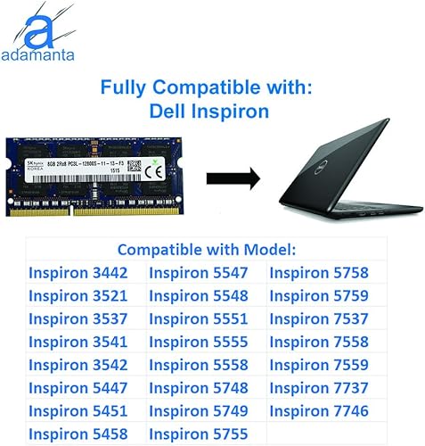 Miniatura 4 de Original de fábrica 8 GB (1x8 GB) Compatible para Dell Alienware Inspiron Latitude Optiplex Precision Vostro DDR3L 1600 Mhz PC3L-12800 SODIMM 2Rx8