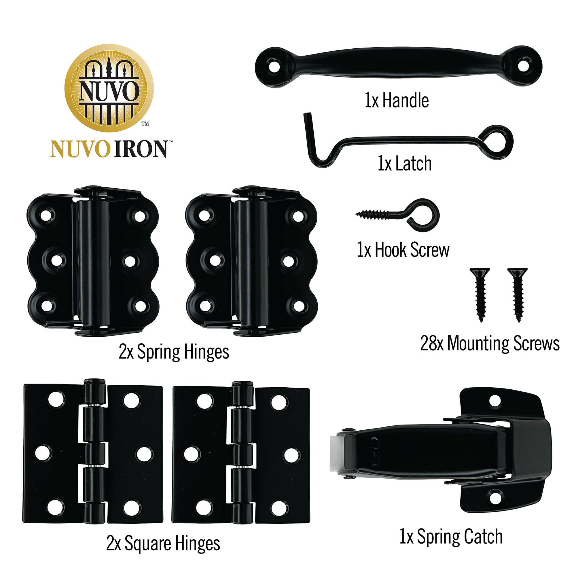Nuvo Iron Black Screen Door Hardware Kit — Amazon image 4
