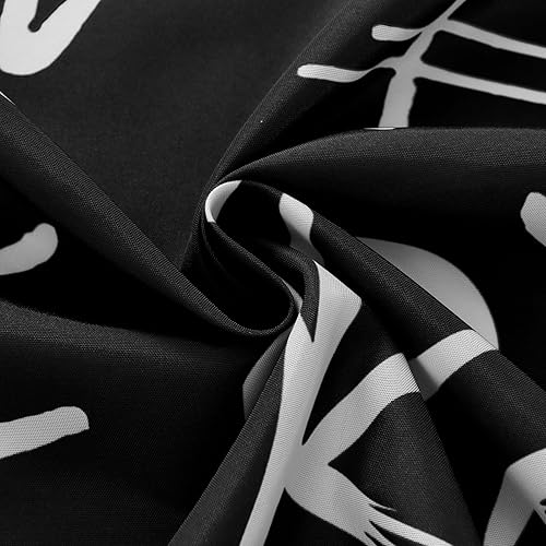 Miniatura 7 de AMBAYLA Cortina de ducha inspiradora negra, decoración artística, divertida, para baño, juego de cortina de ducha de fibra de poliéster impermeable