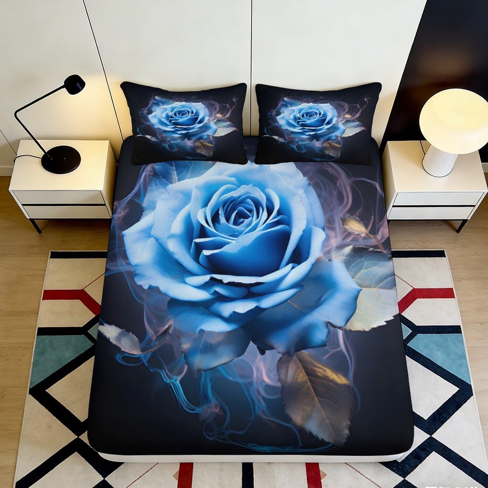 3D Printed Forest Panda Fitted Sheet Microfiber Soft Non-slip Bed Cover Bedroom Guest Room Dorm Decoration Washable 90x200x25cm