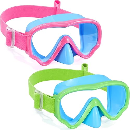 Miniatura 13 de Vvinca Gafas de natación para niños con cubierta para la nariz, máscara de buceo, correa de tela antivaho anti roturas para niños de 3 a 15 años
