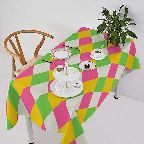 Miniatura 44 de Mantel retro moderno de mediados de siglo, diseño de colores retro de los años 50, resistente al agua, mantel lavable para cocina, comedor, fiesta