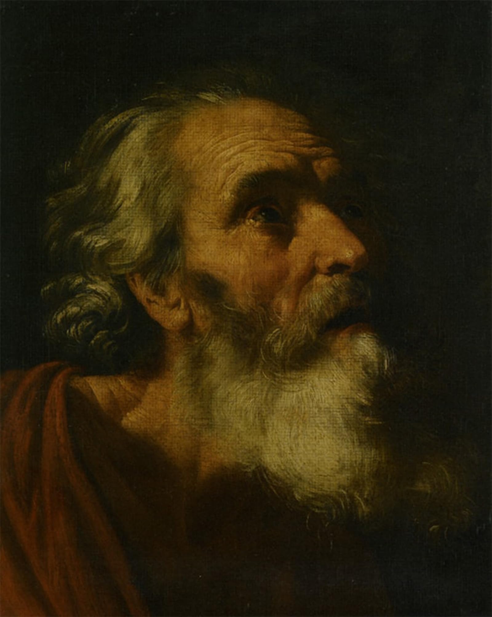 Artxlxxbn Men's No Frame Famous Prints Artwork Pictures Poster Painting Art Study For The Head Of A Probably Saint Peter By Hendrik Van Somer Artwork Landscape Pictures For Home Decor 60X90cm
