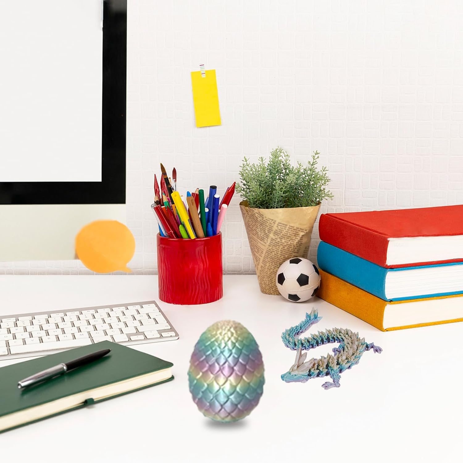 3D Printed Dragon with Egg, Large Crystalynx Dragon Eggs with Dragon Inside, Cool Articulated 3 d Printed Dragon Fidget Toy for Boys Girls and Adults